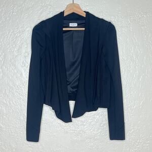 Cazinc The Label Women's Black Cropped Open Front Blazer Jacket Size 8